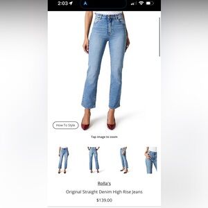 Rolla's
Original Straight Denim High Rise Jeans